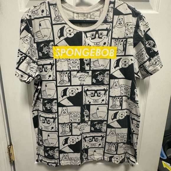 Men’s Nickelodeon SpongeBob square pants white tee short sleeve t-shirt - Picture 1 of 6